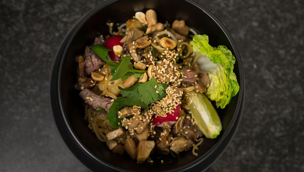 Beef Steak, Hoi Sin Prawn & Noodle Bowls